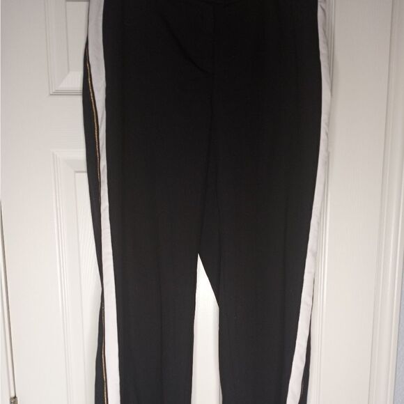 Apt.9 16 Full Length Black Striped Pockets Back Zipper Activities Women's Pants. - Picture 1 of 5